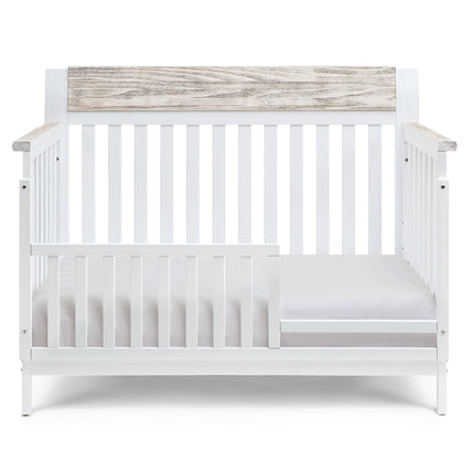 A012- Hayes 4-in-1 Convertible Crib White/Natural - Likeshoppe 