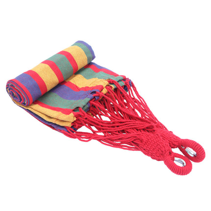 BK3- 200*150cm Portable Polyester & Cotton Hammock Four Red - Likeshoppe 