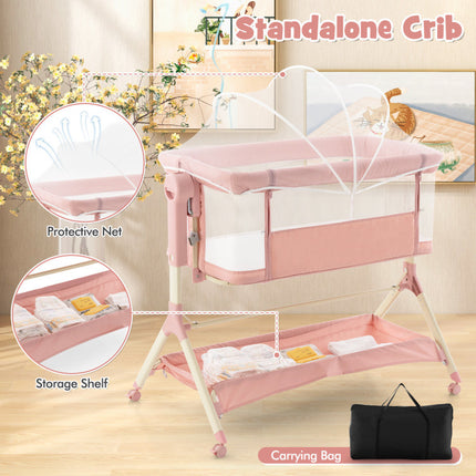 AP1- Height Adjustable Bedside Sleeper with Storage Bag and Soft Mattress for Baby - Likeshoppe 