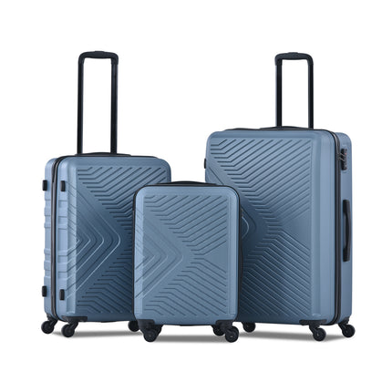 CA1- 3 Piece Luggage Sets ABS Lightweight Suitcase with Two Hooks;  Spinner Wheels;  TSA Lock;  (20/24/28)