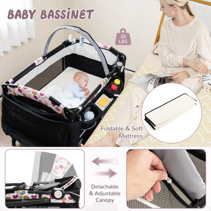 AP2- 4 in 1 Portable Pack and Play Baby Nursery Center with Bassinet - Likeshoppe 