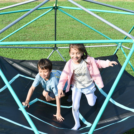 BB8- 10ft Geometric Dome Climber Play Center, Kids Climbing Dome Tower with Hammock, Rust & UV Resistant Steel Supporting 1000 LBS - Likeshoppe 