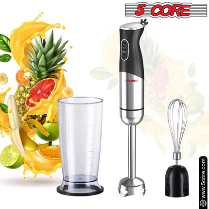 BQ3- 5 Core Handheld Blender 3 IN 1, Electric Hand Held Blenders 500W| Immersion 800ml Beaker & Whisk| 9 Speed Heavy Duty Stick, Stainless Steel Blades for Smoothies Puree Baby Food and Soups- HB1516 New - Likeshoppe 