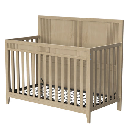 A016- Certified Baby Safe Crib, Pine Solid Wood, Non-Toxic Finish, Hazel Wood - Likeshoppe 