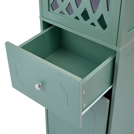 AN2- Tall Bathroom Cabinet;  Freestanding Storage Cabinet with Drawer and Doors;  MDF Board;  Acrylic Door;  Adjustable Shelf - Likeshoppe 