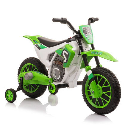 BH12- 12V Kids Ride on Toy Motorcycle, Electric Motor Toy Bike with Training Wheels for Kids 3-6, Green - Likeshoppe 