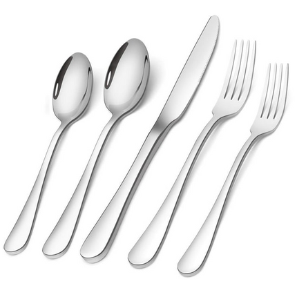 BP4- 20 Piece Silverware Set, Premium Silverware Mirror Polished Cutlery Set, Stainless Steel Flatware Sets Service for 4, Spoons Forks Knifes Utensils, Tableware Sets for Home & Kitchen, Dishwasher Safe - Likeshoppe 