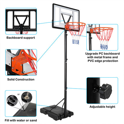 BG3- Basketball Hoop Outdoor Portable Basketball Goals, Adjustable Height 7ft - 10ft for Adults & Teenagers  YJ - Likeshoppe 