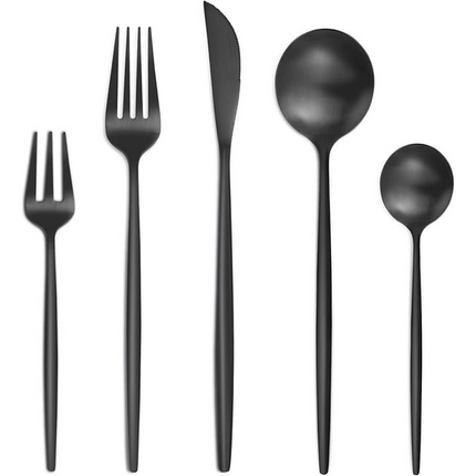 BP3- Bestdin Silverware Set, 20-Piece Stainless Steel Flatware set, Tableware Cutlery Set Service for 4, Utensils for Kitchens, Dishwasher Safe, Black - Likeshoppe 