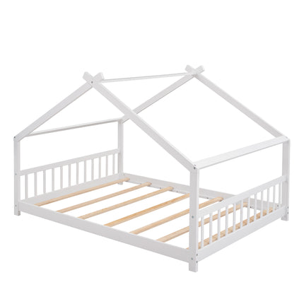 AS35- Full Size House Bed Wood Bed - Likeshoppe 