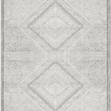 AQ18- Benzara Gray Viscose Area Rug 5x8 - Likeshoppe 