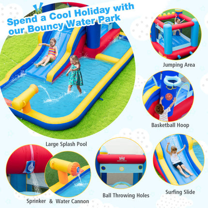 BC14- Inflatable Water Slide Bounce House with 680W Blower and 2 Pools - Likeshoppe 