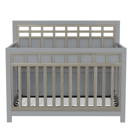 A023- Certified Baby Safe Crib, Pine Solid Wood, Non-Toxic Finish, Gray - Likeshoppe 