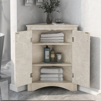 AM4- Triangle Bathroom Storage Cabinet with Adjustable Shelves;  Freestanding Floor Cabinet for Home Kitchen