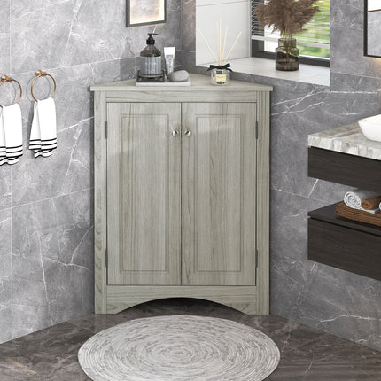 AM4- Triangle Bathroom Storage Cabinet with Adjustable Shelves;  Freestanding Floor Cabinet for Home Kitchen