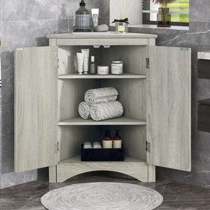 AM4- Triangle Bathroom Storage Cabinet with Adjustable Shelves;  Freestanding Floor Cabinet for Home Kitchen