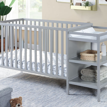 AO21-Palmer 3-in-1 Convertible Crib and Changer Combo Gray - Likeshoppe 