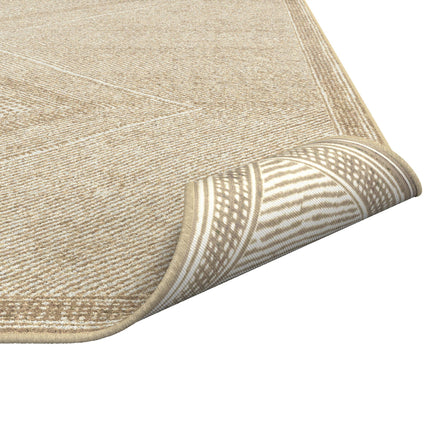 AQ20- Benzara Beige and White Viscose Area Rug 5x8 - Likeshoppe 