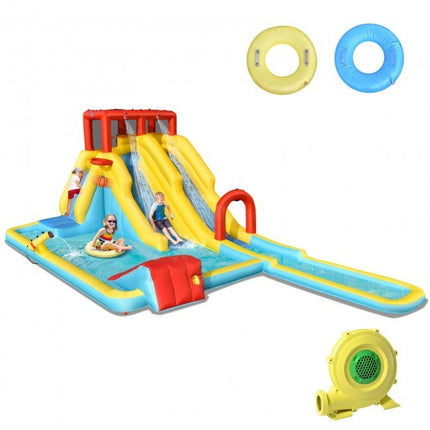 BC21- Inflatable Dual Slide Water Park Climbing Bouncer with 735W Air Blower - Likeshoppe 