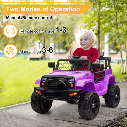 BH17- LEADZM Dual Drive 12V 4.5A.h with 2.4G Remote Control Jeep Purple - Likeshoppe 