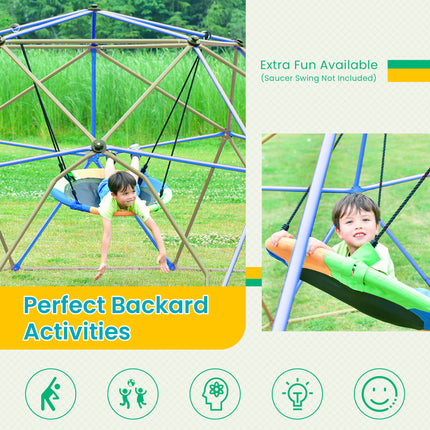 BB15- Kids Climbing Dome Tower - 12 ft Jungle Gym Geometric Playground Dome Climber Monkey Bars Play Center, Rust & UV Resistant Steel Supporting 1000 LBS - Likeshoppe 