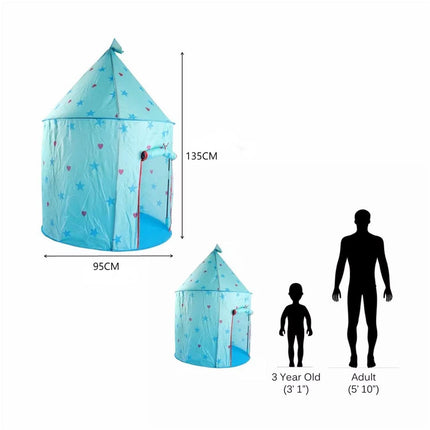 BE4- Princess Castle Play Tent, Kids Foldable Games Tent House Toy for Indoor & Outdoor Use-Blue - Likeshoppe 