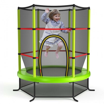 BA49- 55 Inch Kids Recreational Trampoline Bouncing Jumping Mat with Enclosure Net - Likeshoppe 