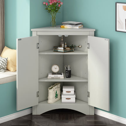 AM4- Triangle Bathroom Storage Cabinet with Adjustable Shelves;  Freestanding Floor Cabinet for Home Kitchen