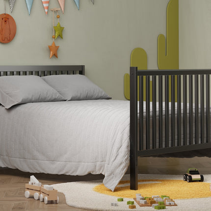 A02- Synergy,5-In-1 Convertible Crib, Converts from Baby Crib to Toddler Bed, Fits Standard Full-Size Crib Mattress ,Easy to Assemble 53*29*9 Inches-STORM GREY - Likeshoppe 