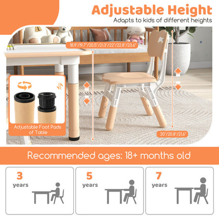 AV3- Kids Table and Chairs Set for 4 with Graffiti Desktop - Likeshoppe 