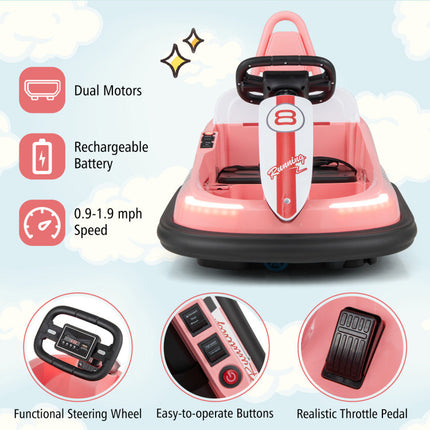 BH22-6V kids Ride-on Bumper Car with 360° Spinning and Dual Motors - Likeshoppe 