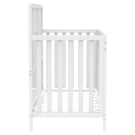 AO4-Certified Baby Safe Crib, Pine Solid Wood, Non-Toxic Finish, Snow White - Likeshoppe 