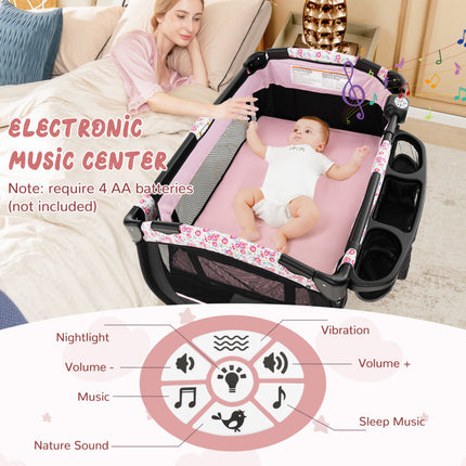 AP2- 4 in 1 Portable Pack and Play Baby Nursery Center with Bassinet - Likeshoppe 