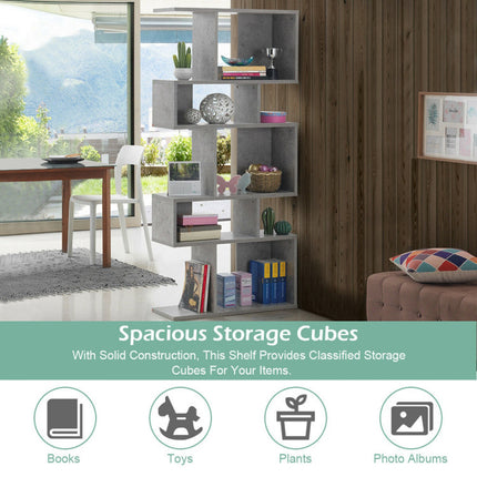 AT24- 5 Cubes Ladder Shelf Corner Bookshelf Display Rack Bookcase - Likeshoppe 