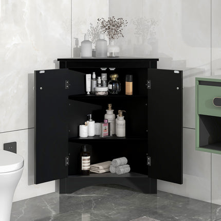 AM4- Triangle Bathroom Storage Cabinet with Adjustable Shelves;  Freestanding Floor Cabinet for Home Kitchen