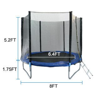 BA50- 8FT Trampoline with Safety Enclosure Net and Ladder Bounding Table; Trampoline Combo Jumping Trampoline Fitness - Likeshoppe 