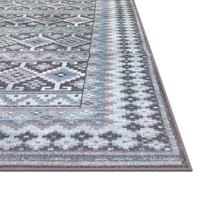 AQ19- Fallon Blue/Charcoal/Ivory/Pink Area Rug 5x8 - Likeshoppe 