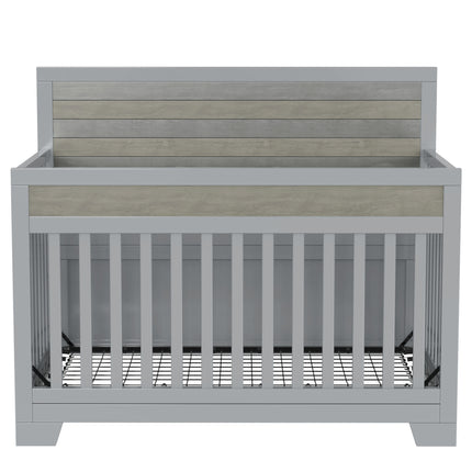 AO17- Certified Baby Safe Crib, Pine Solid Wood, Non-Toxic Finish, Gray - Likeshoppe 