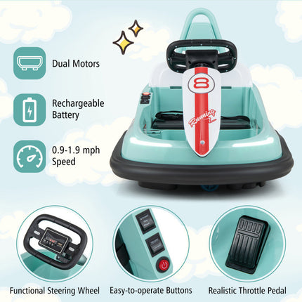 BH22-6V kids Ride-on Bumper Car with 360° Spinning and Dual Motors - Likeshoppe 