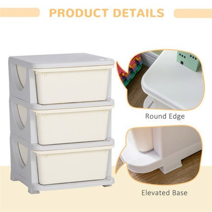 AU1- Kids Storage Unit Dresser-Cream White - Likeshoppe 