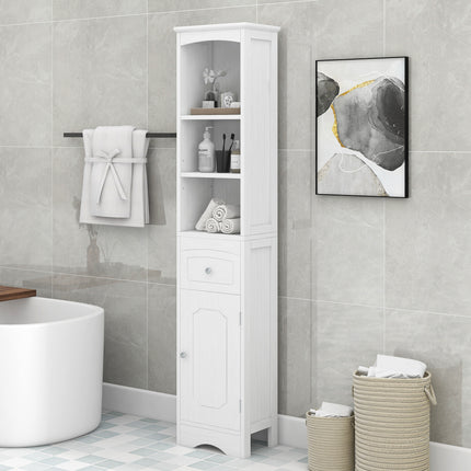 AN3- Tall Bathroom Cabinet;  Freestanding Storage Cabinet with Drawer;  MDF Board;  Adjustable Shelf - Likeshoppe 