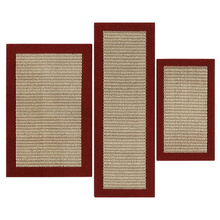 AR3- Machine Washable Faux Sisal Gray Indoor Accent Rug Set, 3-Piece Set - Likeshoppe 