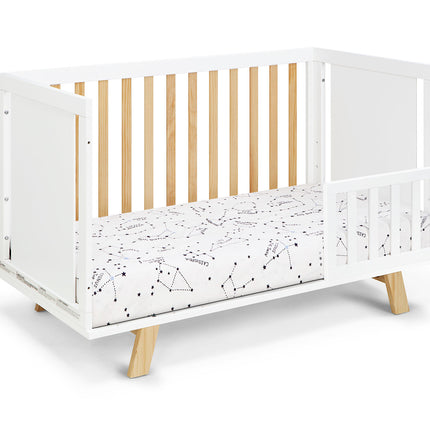 AO9-Livia 3-in-1 Convertible Island Crib White/Natural - Likeshoppe 