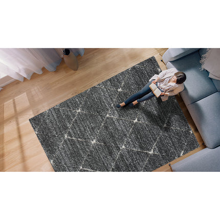 AQ9- Talas Trellis Area Rug in Grey and Cream - Likeshoppe 