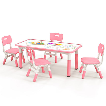 AV3- Kids Table and Chairs Set for 4 with Graffiti Desktop - Likeshoppe 