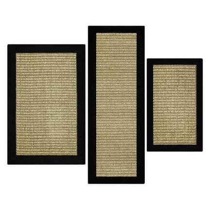 AR3- Machine Washable Faux Sisal Gray Indoor Accent Rug Set, 3-Piece Set - Likeshoppe 