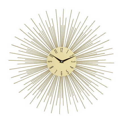 CG10- DecMode 19" Gold Metal Starburst Wall Clock - Likeshoppe 