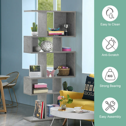 AT24- 5 Cubes Ladder Shelf Corner Bookshelf Display Rack Bookcase - Likeshoppe 