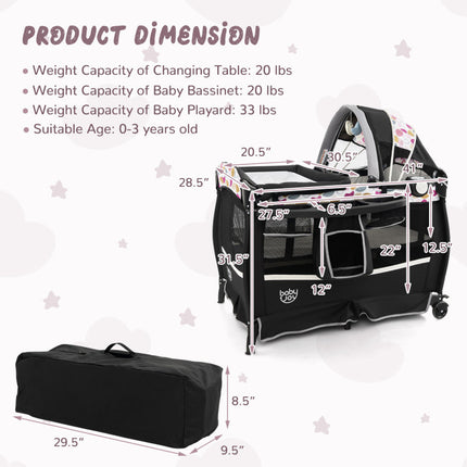 AP2- 4 in 1 Portable Pack and Play Baby Nursery Center with Bassinet - Likeshoppe 