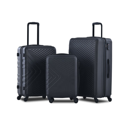 CA1- 3 Piece Luggage Sets ABS Lightweight Suitcase with Two Hooks;  Spinner Wheels;  TSA Lock;  (20/24/28)